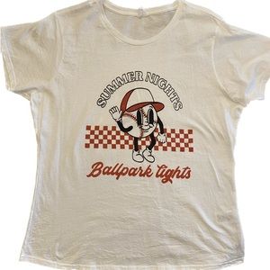 T-Shirt, Summer Nights Baseball Lights, Size XL